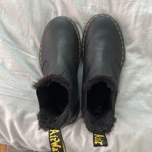 Dr Martens fur lined Chelsea boots